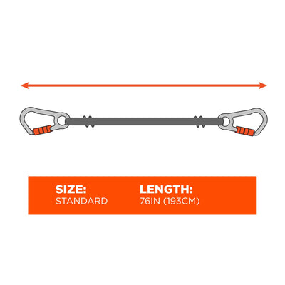 Ergodyne Squids 3149 Tool Lanyard - XL Locking Carabiner and Swivel Carabiner - 80lbs