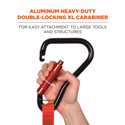 Ergodyne Squids 3149 Tool Lanyard - XL Locking Carabiner and Swivel Carabiner - 80lbs
