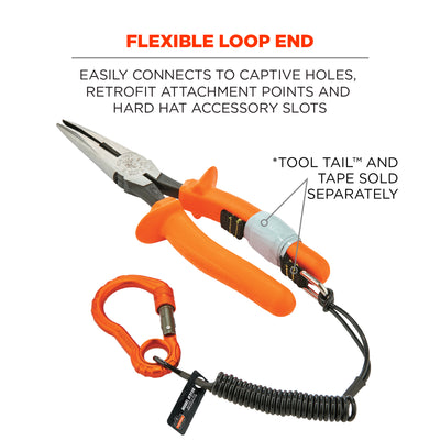 Ergodyne Squids 3156 Coiled Tool Lanyard with Single Carabiner - 2lbs / 0.9kg