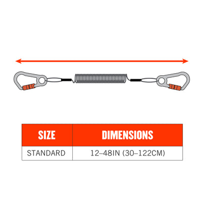 Ergodyne Squids 3166 Coiled Tool Lanyard with Dual Carabiners - 2lbs / 0.9kg