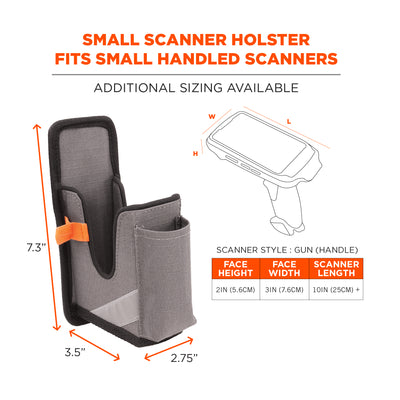 Ergodyne Squids 5541 Barcode Scanner Holster for Gun Grip Mobile Computers - Belt Clip - Gray - S