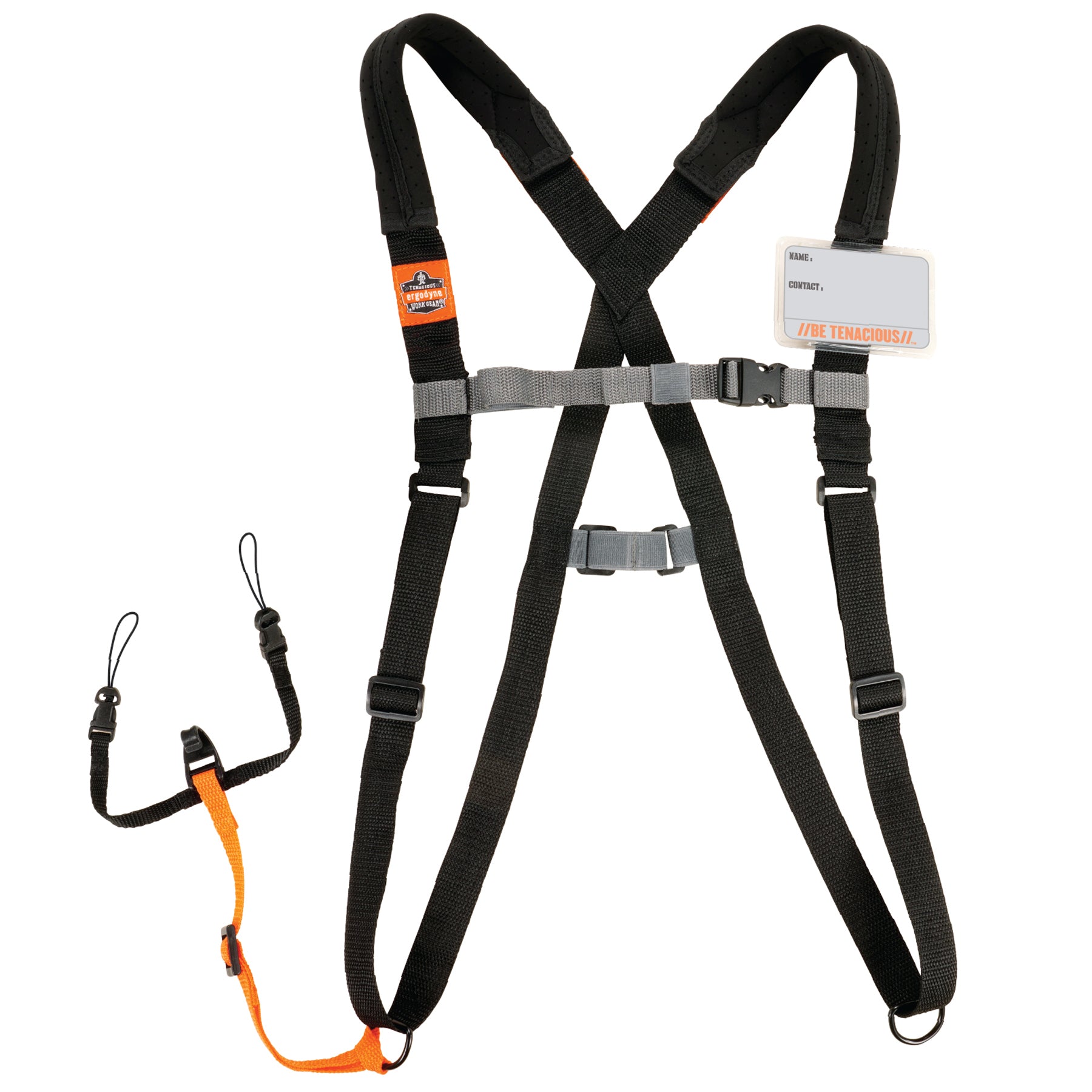 Ergodyne Squids 3138 Padded Barcode Scanner Harness + Lanyard for Mobile Computers - Black - L