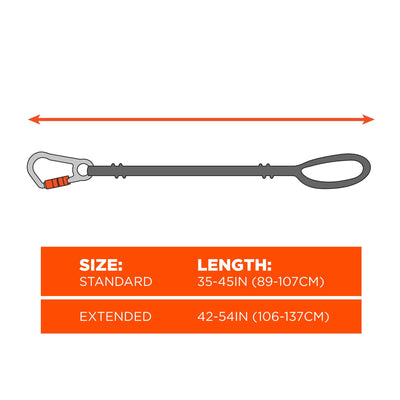 Ergodyne Squids 3100 Tool Lanyard - Carabiner and Cinch Loop - 10lbs - Lime - 10-pack