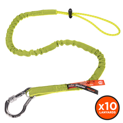 Ergodyne Squids 3100 Tool Lanyard - Carabiner and Cinch Loop - 10lbs - Lime - 10-pack