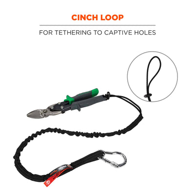 Ergodyne Squids 3100 Tool Lanyard - Carabiner and Cinch Loop - 10lbs - 100-pack