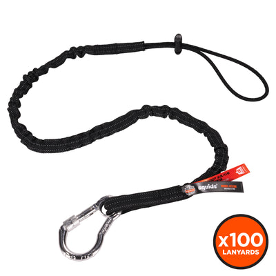 Ergodyne Squids 3100 Tool Lanyard - Carabiner and Cinch Loop - 10lbs - 100-pack
