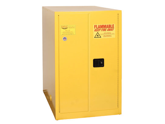 Eagle One Drum Horizontal Safety Cabinet - 55 Gallon - 2 Door - Manual Close - Yellow - 1928X