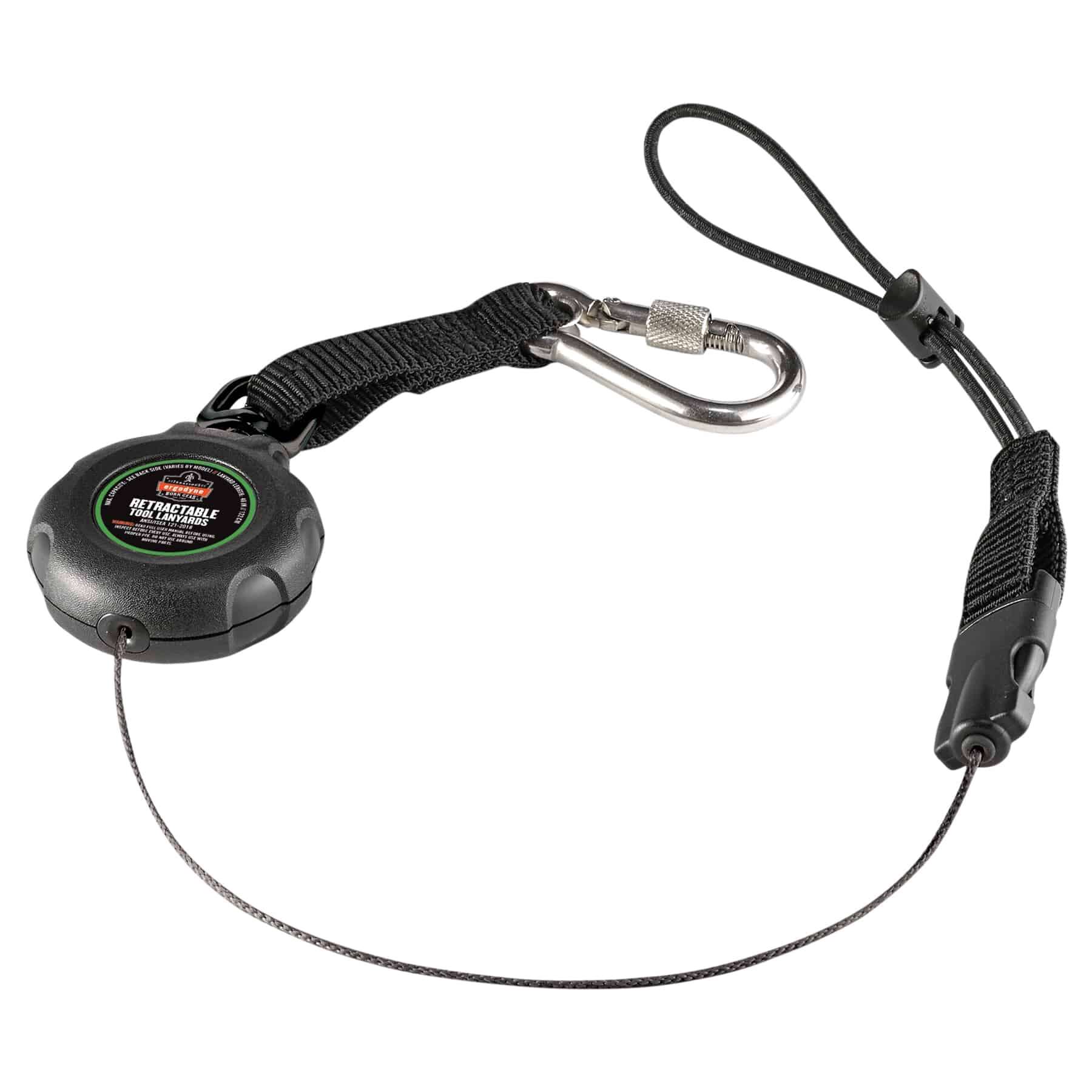 Ergodyne Squids 3001 Retractable Tool Lanyard - Stainless-Steel Carabiner and Loop - 2lbs