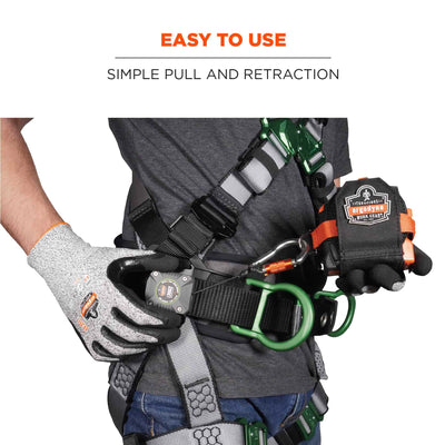 Ergodyne Squids 3002 Retractable Tool Lanyard - Locking Carabiner and Belt Loop - 2lbs