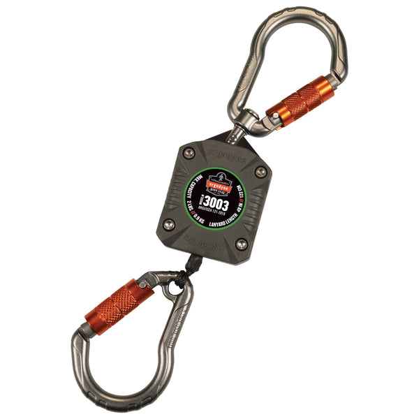 Ergodyne Squids 3003 Retractable Tool Lanyard - Dual Locking Carabiners - 2lbs