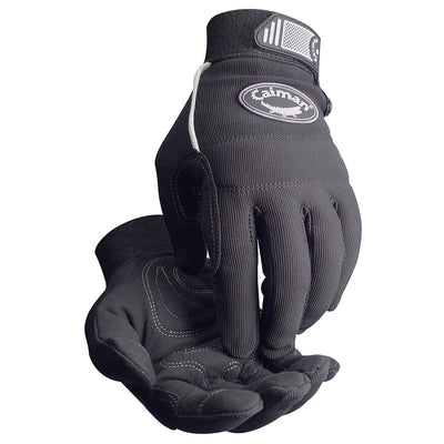 Caiman Hi Performance Glove Synthetic Leather Padded Palm w/Sp&ex Back - Black - 1932