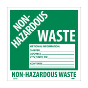 Labels Non-Hazardous Waste 6X6 Ps Vinyl 25/Pk
