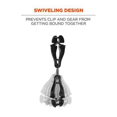 Ergodyne Squids 3420 Swiveling Glove Clip Holder with Dual Clips - Single