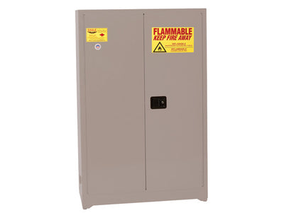 Justrite Flammable Liquid Safety Cabinet - 30 Gallon - 1 Shelf - 2 Door - Manual Close - Gray - 1932XGRAY