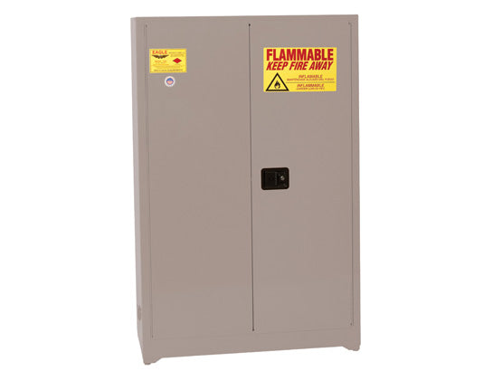 Justrite Flammable Liquid Safety Cabinet - 30 Gallon - 1 Shelf - 2 Door - Manual Close - Gray - 1932XGRAY