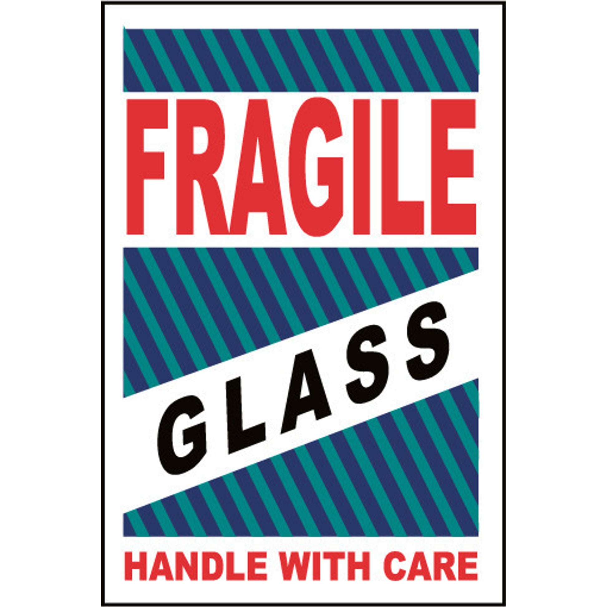 Labels Shipping And Packing Fragile Glass Handle With Care 4 X 6 Ps Paper 500/Roll