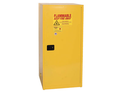 Justrite Flammable Liquid Safety Cabinet - 60 Gallon - 2 Shelves - 1 Door - Manual Close - Yellow - 1961X