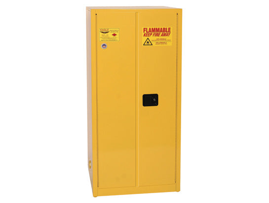 Eagle Flammable Liquid Safety Cabinet - 60 Gallon 2 Shelves - 2 Door - Manual Close - Yellow - 1962X