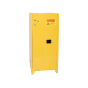 Eagle Tower Safety Cabinet - 60 Gallon - 2 Shelves - 2 Door - Manual Close - Yellow - 1962XLEGS
