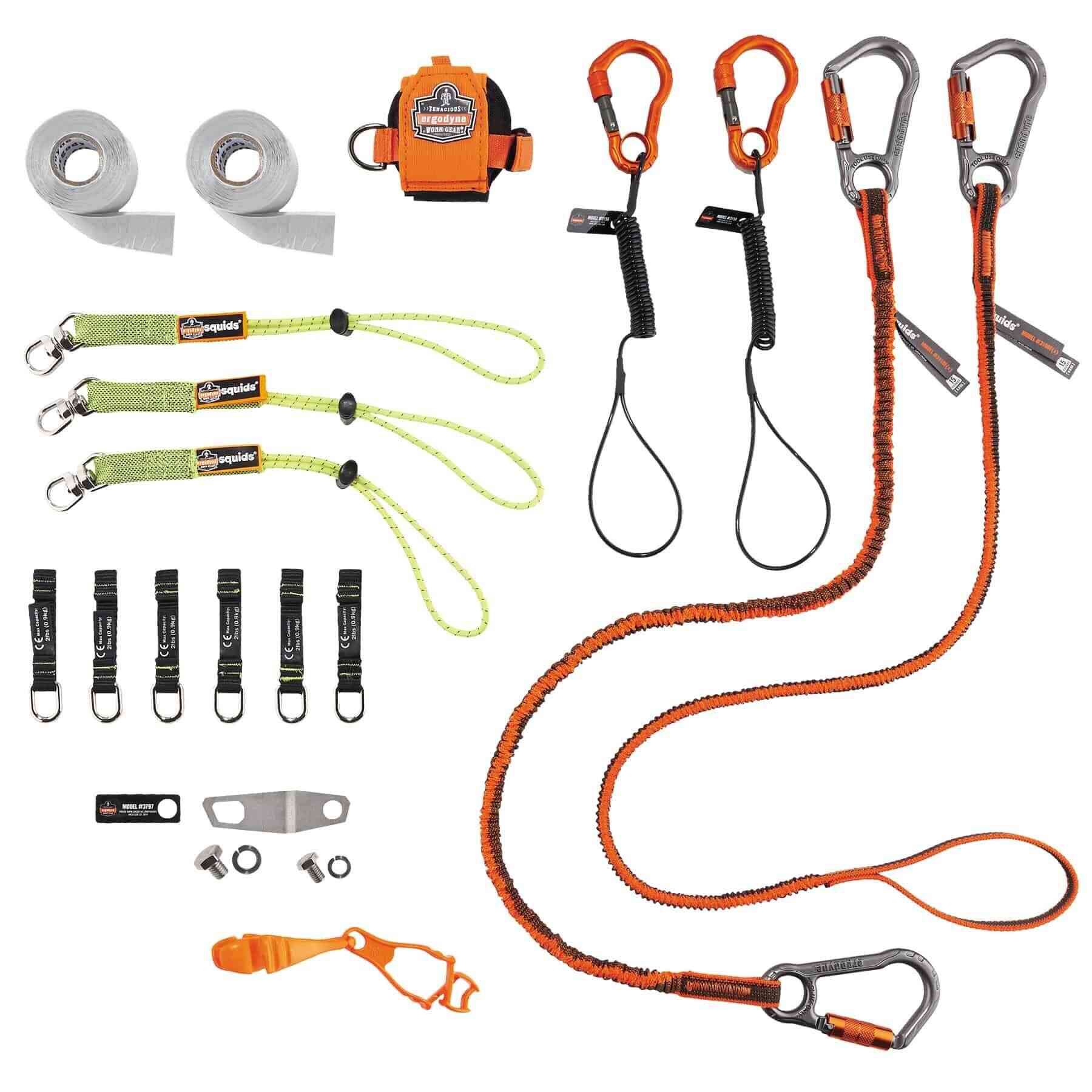 Ergodyne Squids 3184 Concrete Finisher + Mason's Tool Tethering Kit
