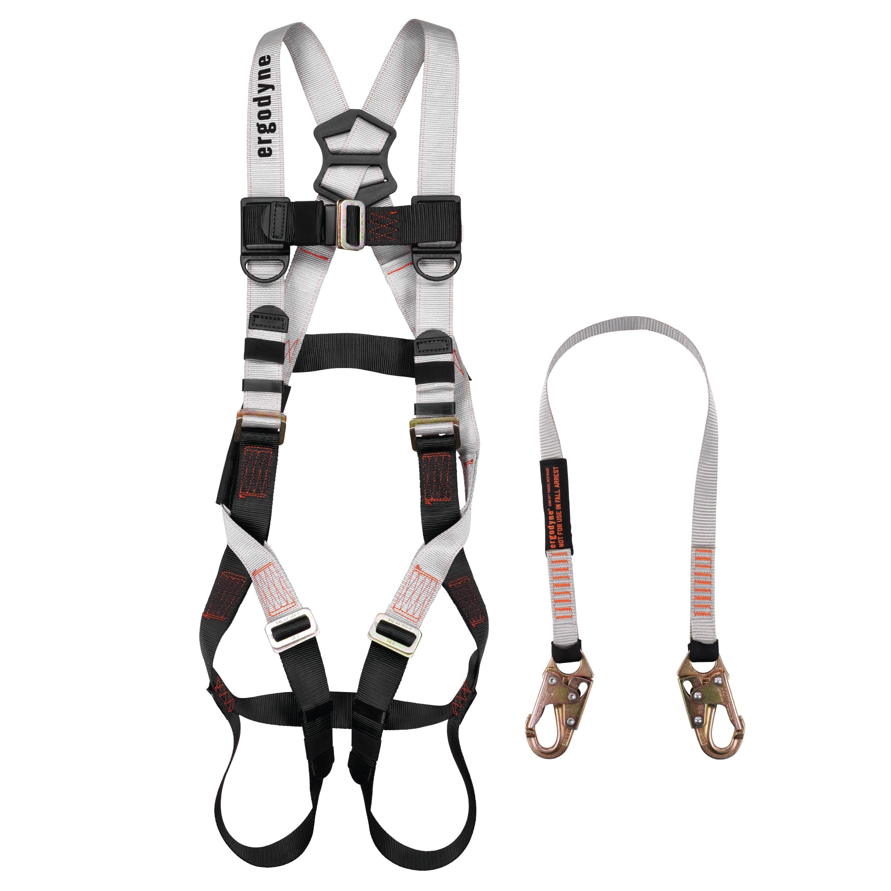 Ergodyne 3201 Harness + 4' Travel Restraint Lanyard 3197 + 3198