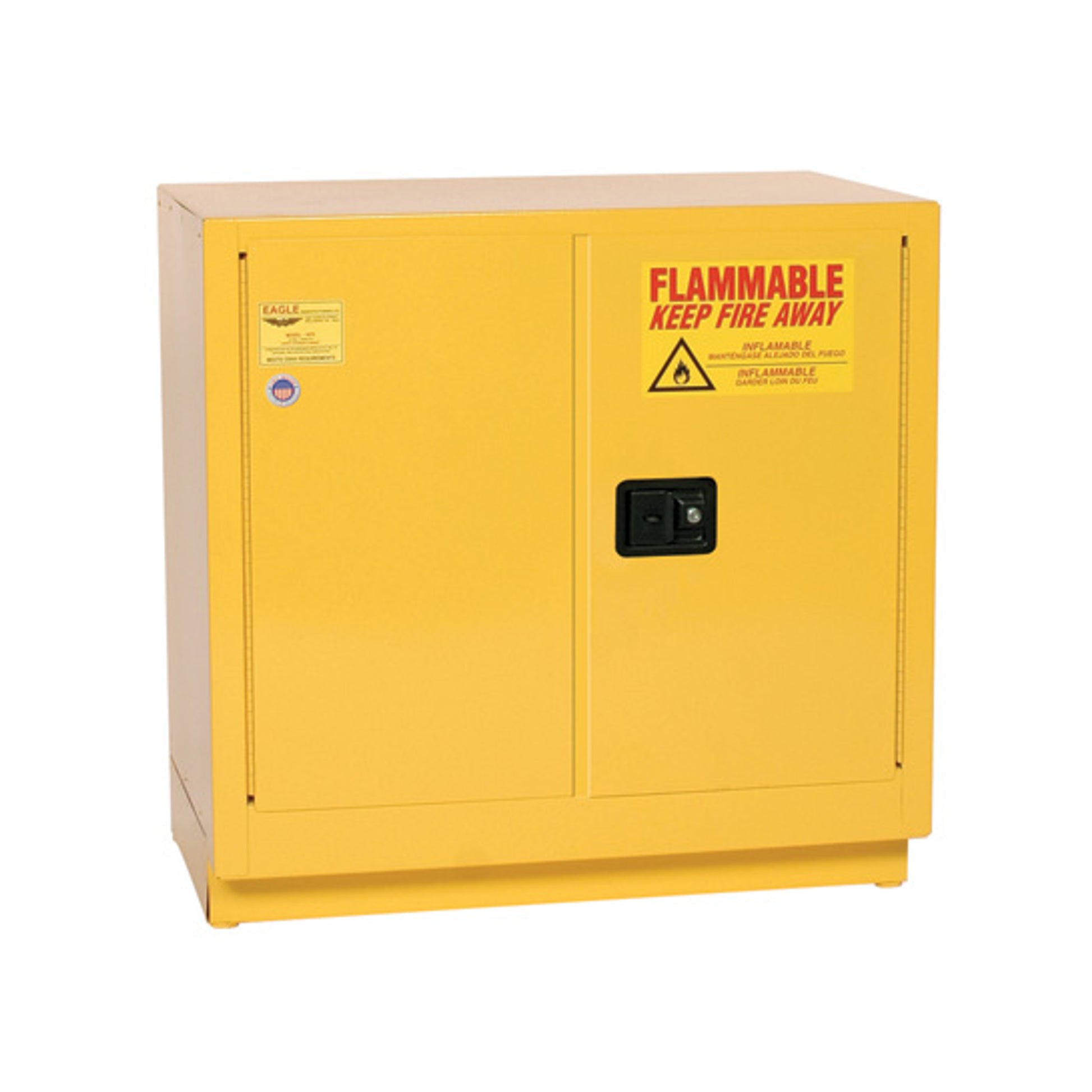 Eagle Under Counter Flammable Liquid Safety Cabinet - 22 Gallon - 1 Shelf - 2 Door - Self Close - Yellow - 1970X