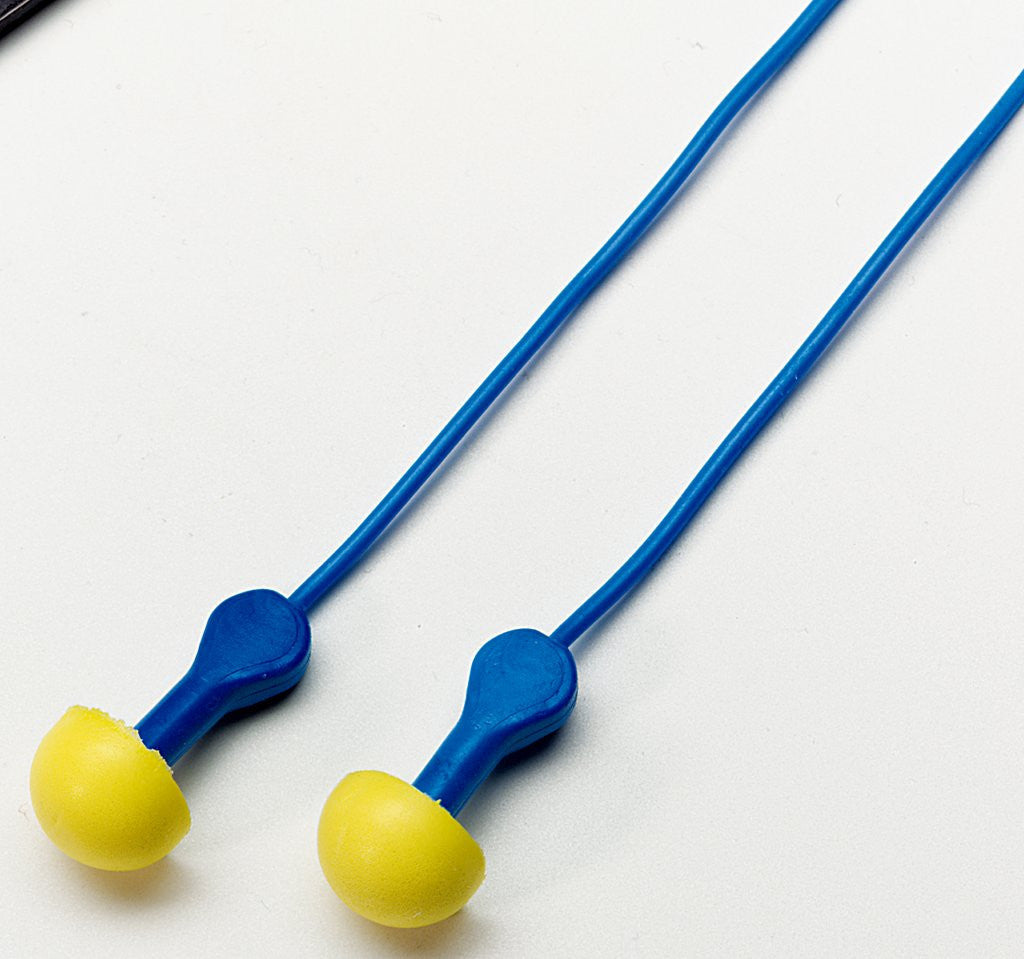 3M E-A-R EXPRESS Pod Plugs Corded Earplugs Blue Grips 311-1114, in Pillow Pack 400 EA/Case