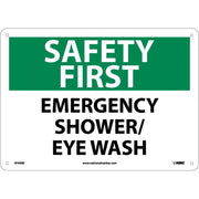 Safety First Emergency Shower/Eye Wash 10X14 Rigid Plastic