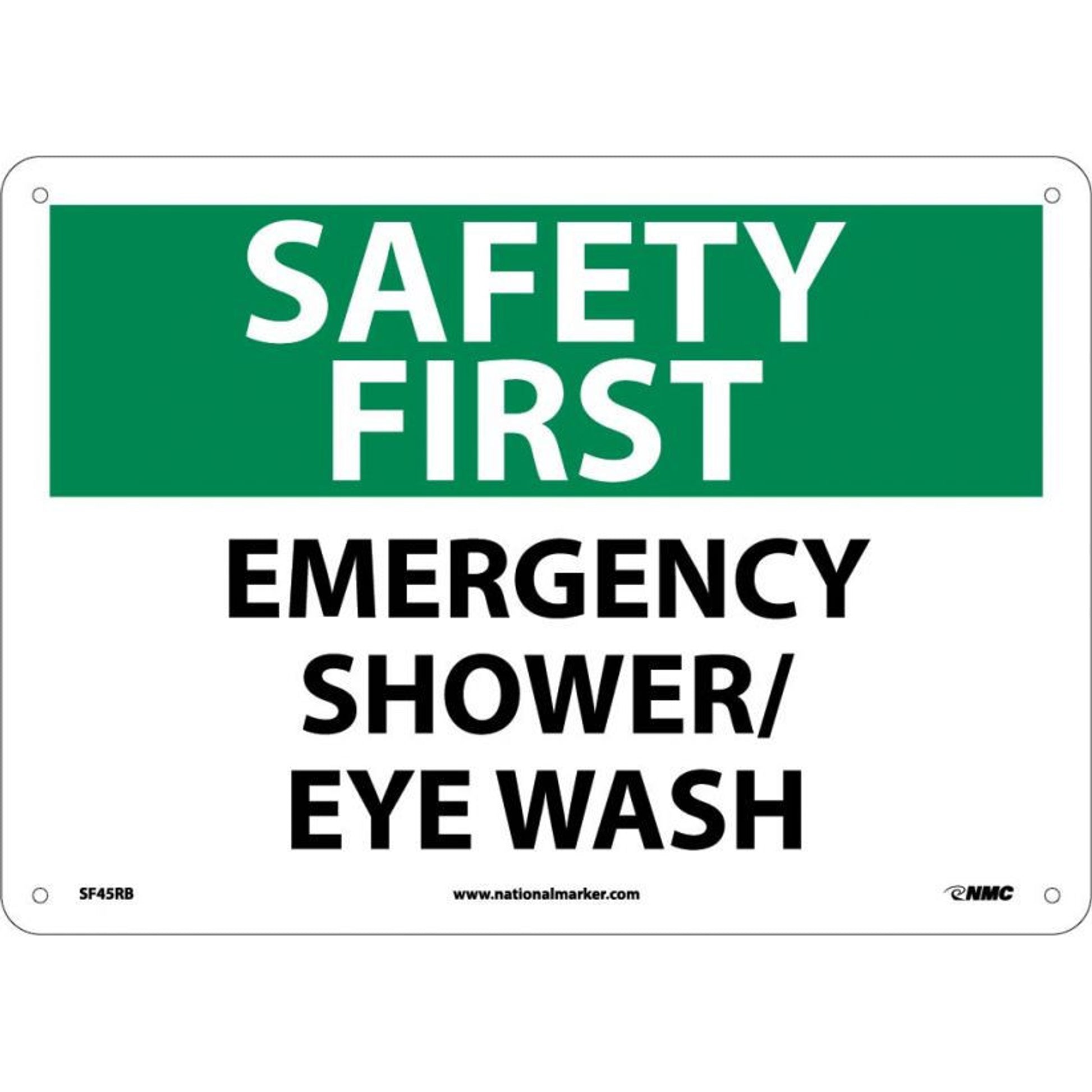 Safety First Emergency Shower/Eye Wash 10X14 Rigid Plastic