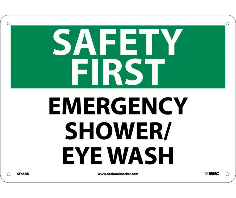 Safety First Emergency Shower/Eye Wash 10X14 Rigid Plastic