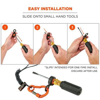 Ergodyne Squids 3740 Hand Tool Attachment Trap - Slips - Black and Orange - M - 4-pack