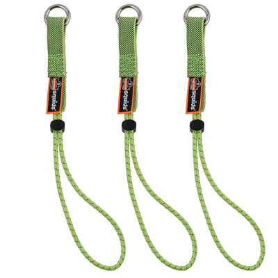 Ergodyne Squids 3703 Elastic Tool Tether Attachment - Loop Tool Tails - 15lbs - Lime - Standard - 3-pack