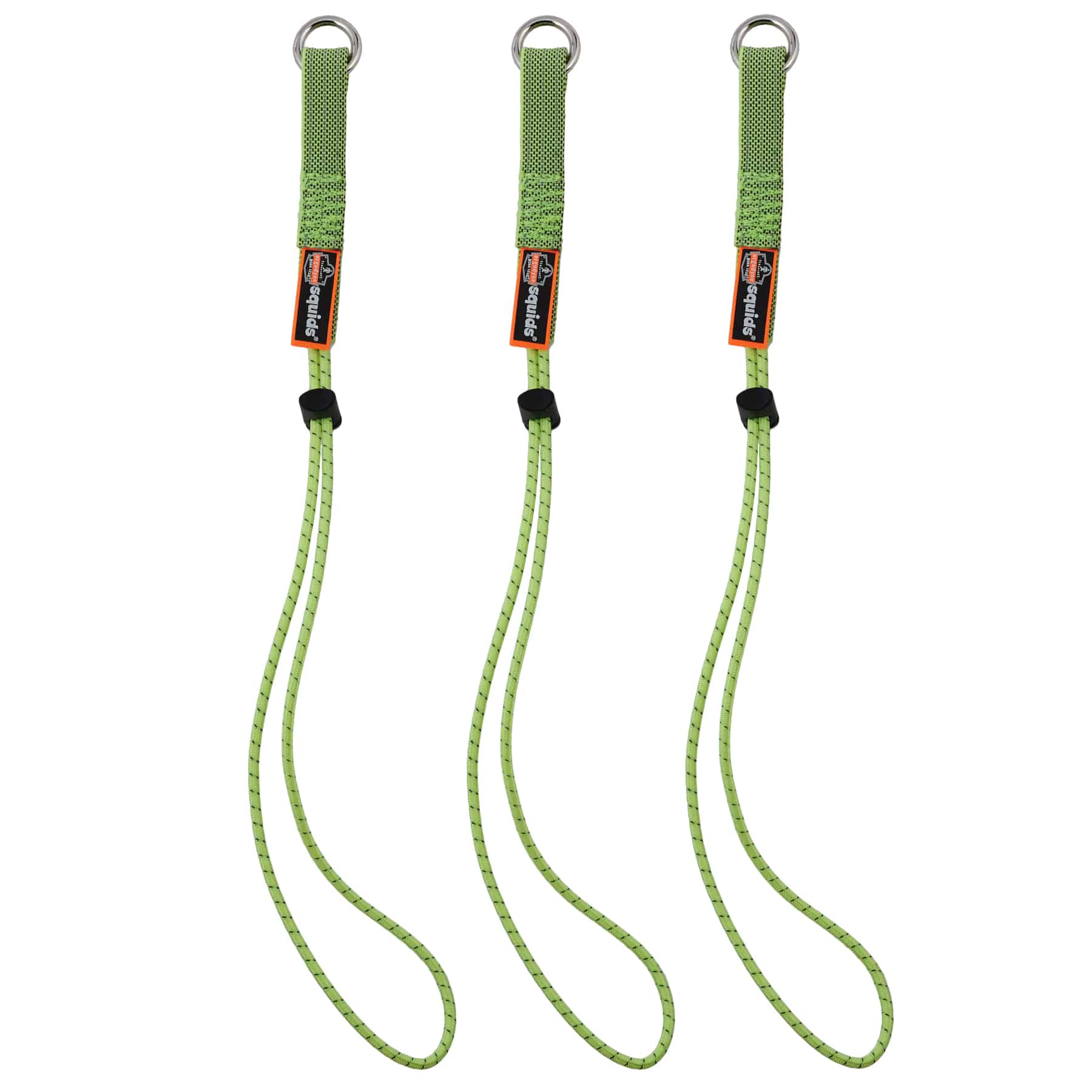Ergodyne Squids 3703 Elastic Tool Tether Attachment - Loop Tool Tails - 15lbs - Lime - Extended - 3-pack