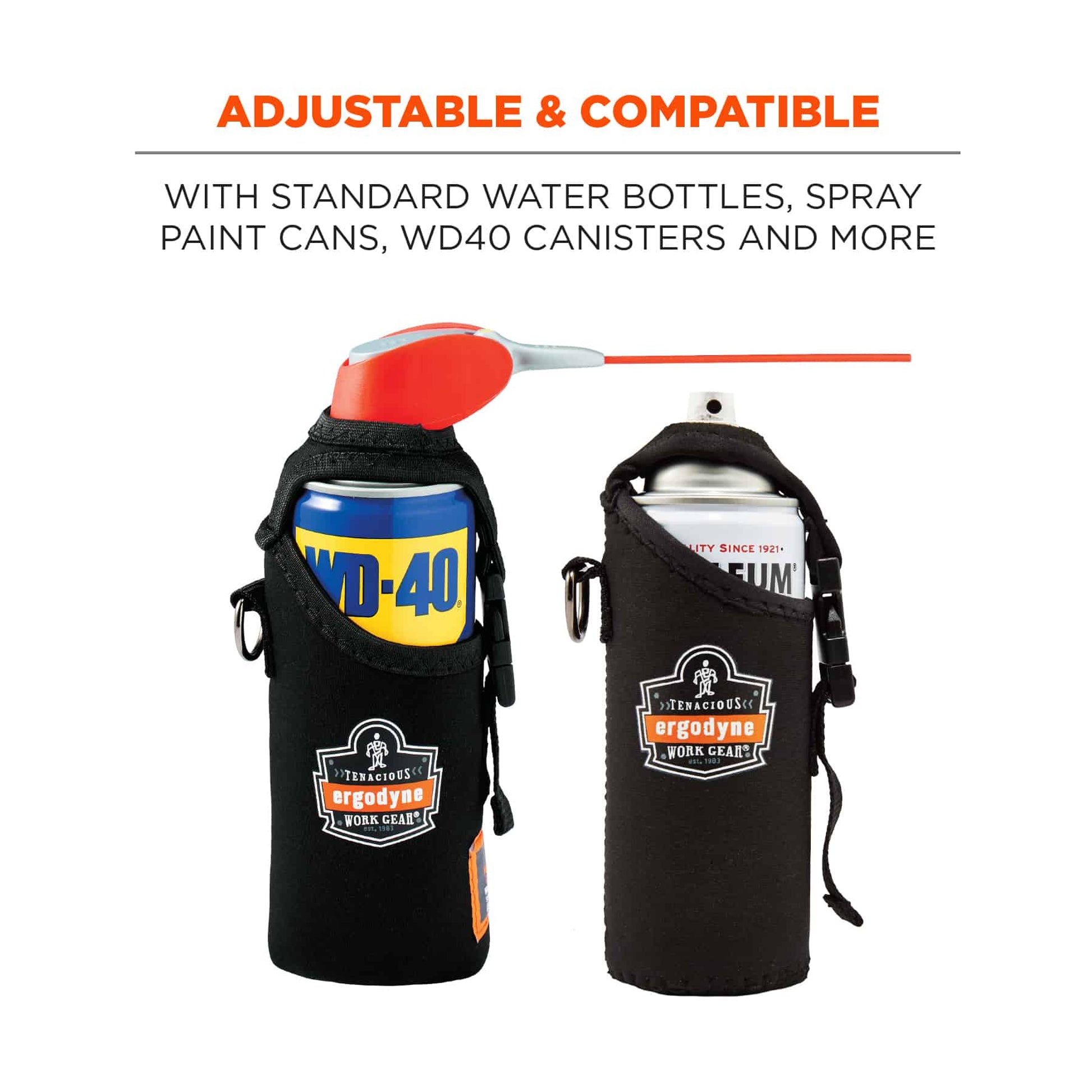 Ergodyne Squids 3775 Can / Bottle Holder + Trap - Black - S