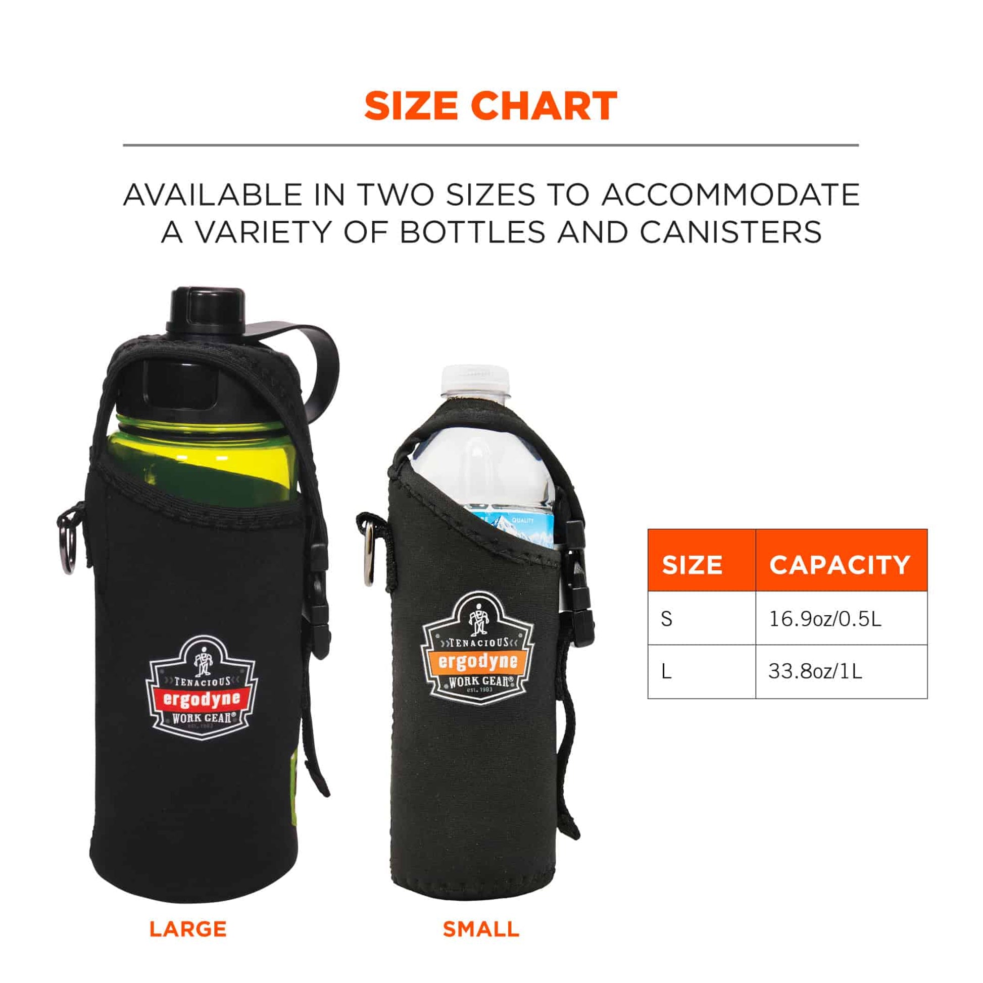 Ergodyne Squids 3775 Can / Bottle Holder + Trap - Black - S