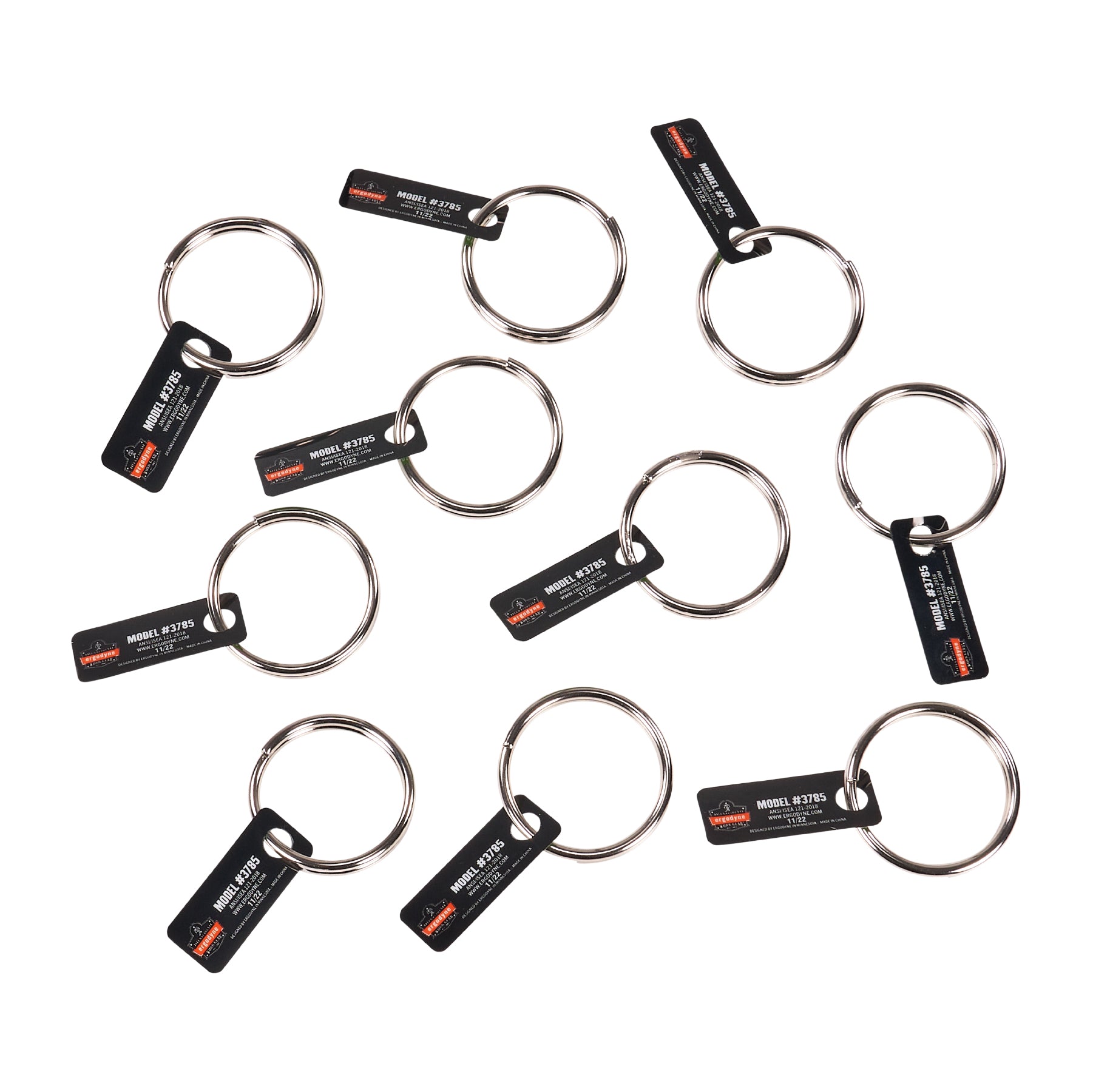 Ergodyne Squids 3785 Split Ring Tool Attachment (10-pack) - 1.5 in (3.8 cm)