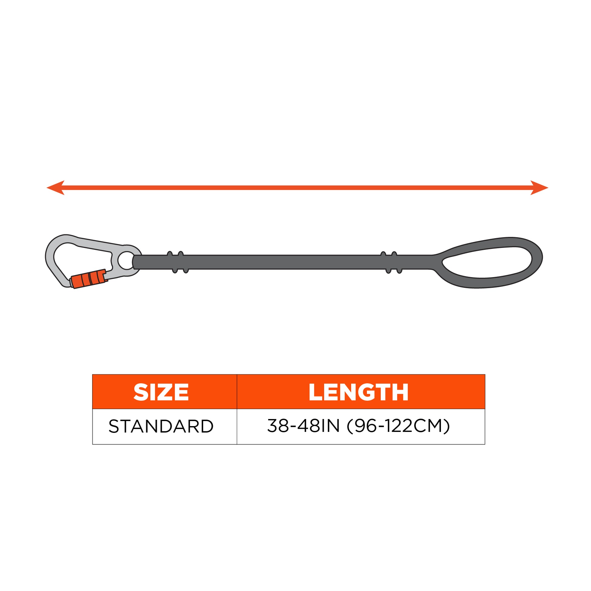 Ergodyne Squids 3104F(x) Tool Lanyard - Carabiner and Choke Loop - 10lbs