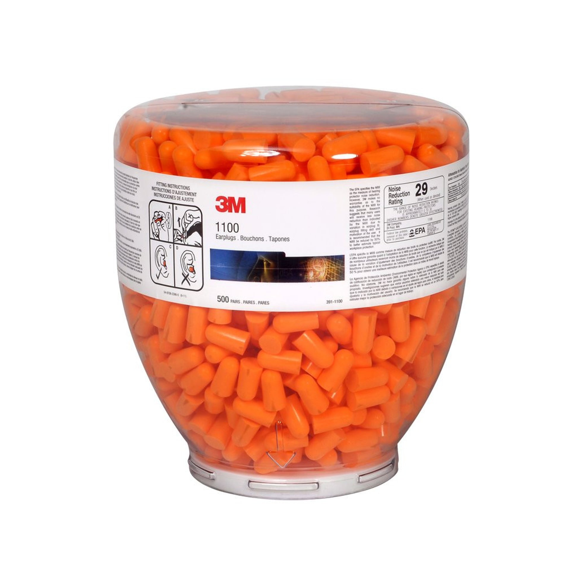 3M Earplugs 391-1100, 1100 One Touch Refill 2000 EA/Case