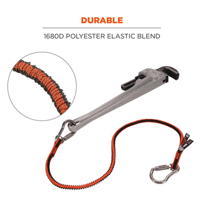Ergodyne Squids 3111F(x) Tool Lanyard - Dual Stainless-Steel Carabiners - 15lbs