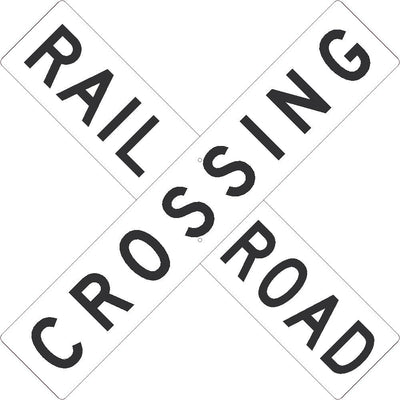 Railroad Crossing 9"X48",2 Sign Panels Cross X,.080 Hip Ref Alum