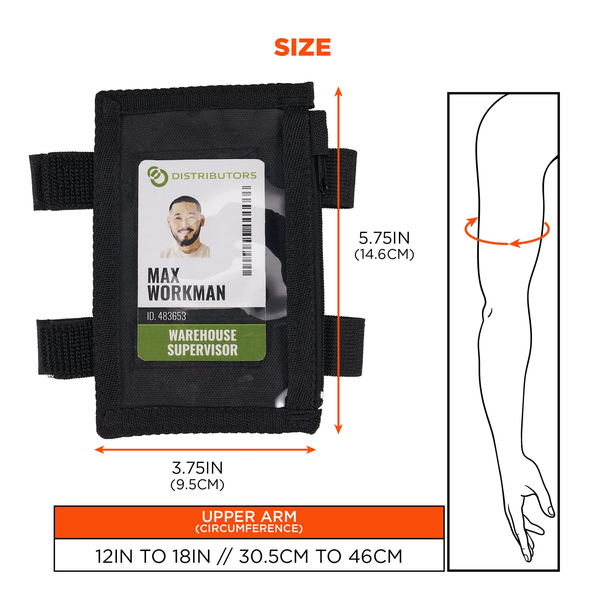 Ergodyne Squids 3387 Dual Band Arm ID/Badge Holder - Zipper