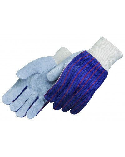 Leather Palmed Clute Pattern Knit Wrist - 12/Pair