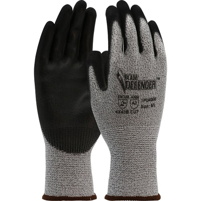 Blade Defender Seamless Knit Polykor Blended Glove w/Polyurethane Coated Flat Grip on Palm & Fingers - Gray - 12/PR - 1PU4000