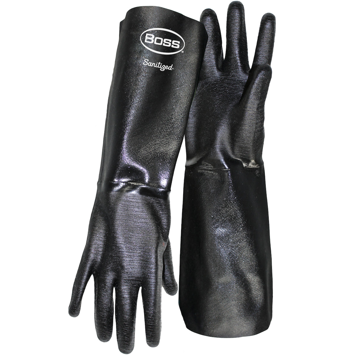 Chemguard+ 18" Long Heavyweight Neoprene w/Flannel Lined & Crinkle Grip - Black - 6/PR - 330-PIP-1SN2539