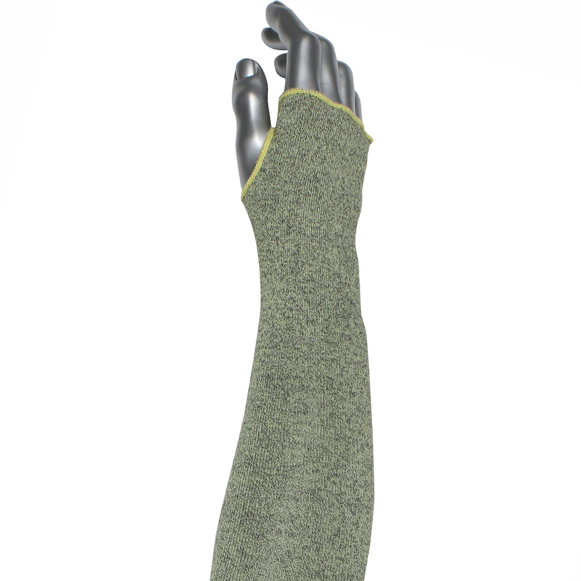Kut Gard Single-Ply ATA Hide-Away FR / Aramid Blended Sleeve w/Thumb Hole - Green - 12/EA - 330-PIP-10-SATA/HAFR-18T