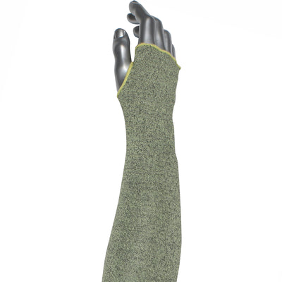 Kut Gard Single-Ply ATA Hide-Away FR / Aramid Blended Sleeve w/Thumb Hole - Green - 12/EA - 330-PIP-10-SATA/HAFR-18T