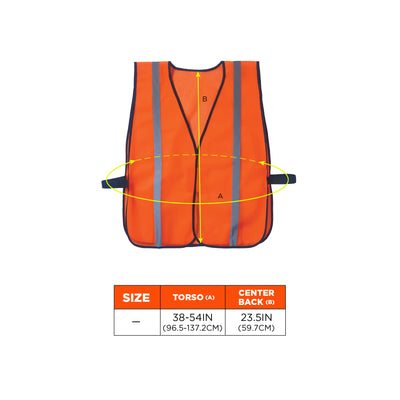 Ergodyne GloWear 8020HL Hi-Vis Safety Vest - Non-Certified, Hook + Loop, Standard - Orange