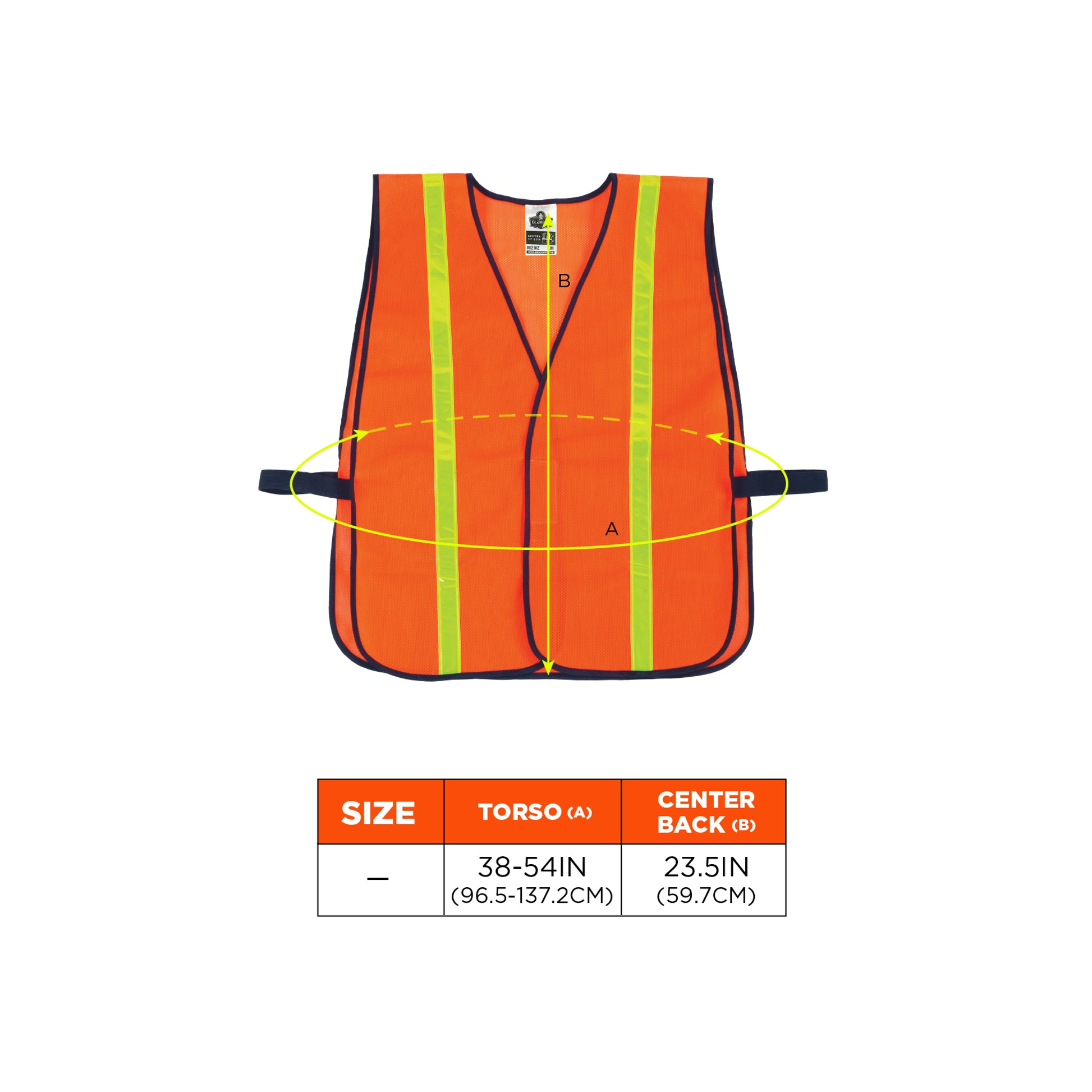 Ergodyne GloWear 8040HL Hi-Vis Safety Vest with Combined Performance Tape - Non-Certified, Hook & Loop - Orange