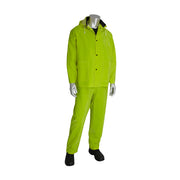 Base35 Rainwear Premium Hi-Vis Three-Piece Rainsuit - 0.35mm - Green - 1/EA - 201-355