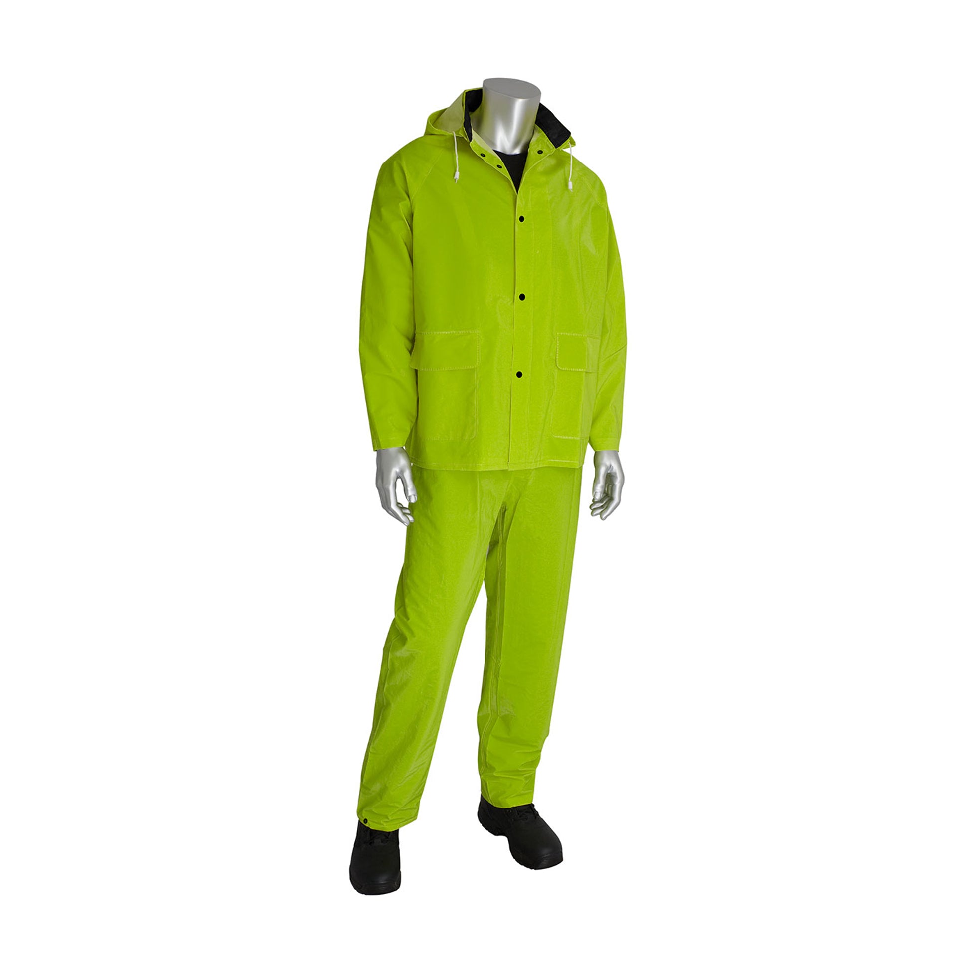 Base35 Rainwear Premium Hi-Vis Three-Piece Rainsuit - 0.35mm - Green - 1/EA - 201-355